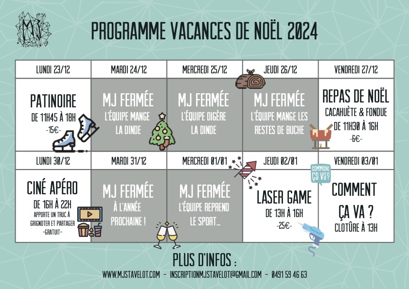 Vacances de Noël&nbsp;2024